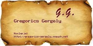 Gregorics Gergely névjegykártya