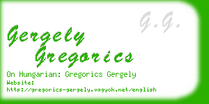 gergely gregorics business card